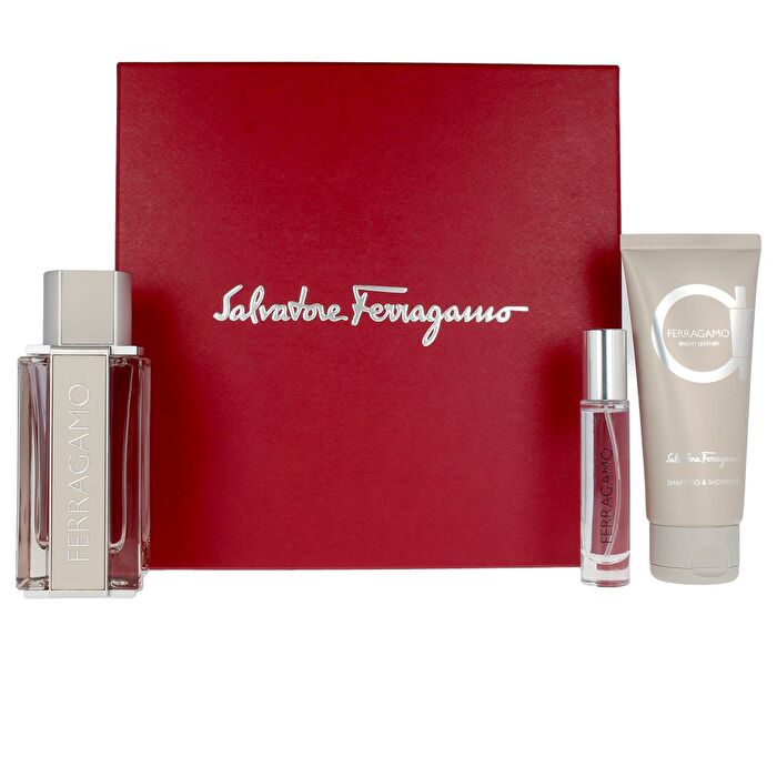 Salvatore Ferragamo Ferragamo Bright Leather Man Set Eau De Toilette 100ml & Eau De Toilette 10ml & Sg 100ml