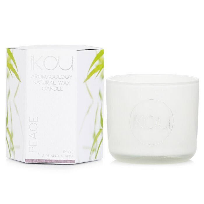 iKOU Eco-Luxury Aromacology Natural Wax Candle Glass - Peace (Rose & Ylang Ylang) 85g