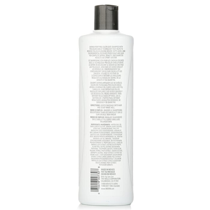 Nioxin Derma Purifying System 3 Cleanser Shampoo (Colored Hair, Light Thinning, Color Safe) 500ml/16.9oz