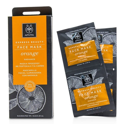 Apivita Express Beauty Face Mask with Orange (Radiance) 6x(2x8ml)