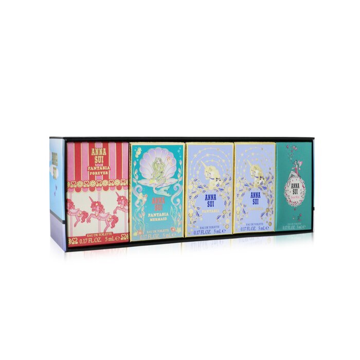 Anna Sui Woman Miniature Coffret Set Eau De Toilette 5x 5ml ( Fantasia Forever & Mermaid & Fantasia & Secret Wish & Fantasia)