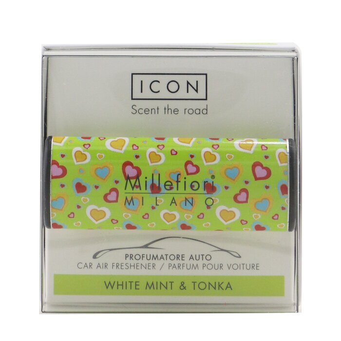 Millefiori Icon Cuori & Fiori Car Air Freshener - White Mint & Tonka 1pc