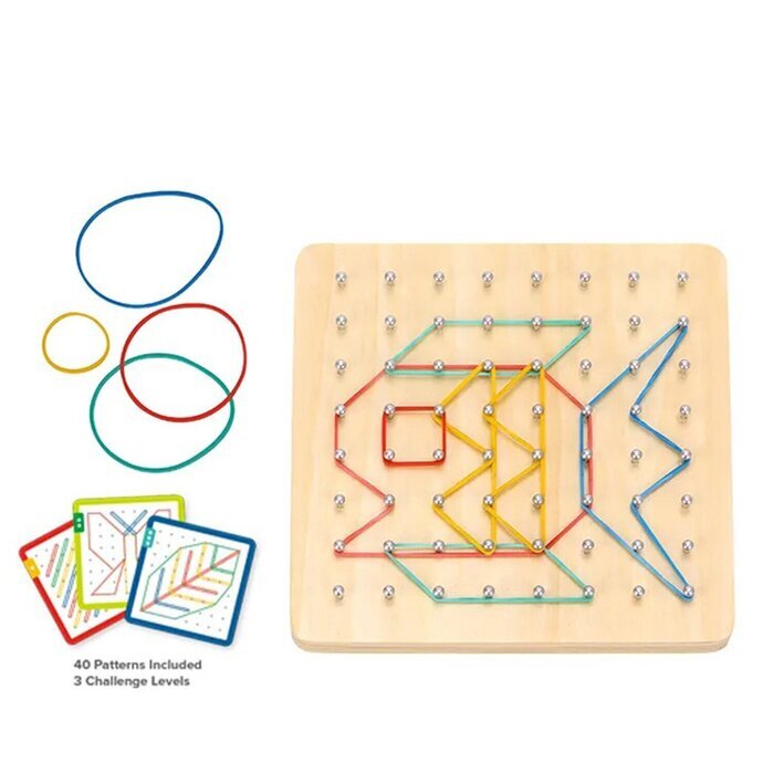 Tooky Toy Co Rubber Band Geoboard 18x18x3cm