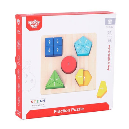 Tooky Toy Co Fraction Puzzle 22x22x3cm