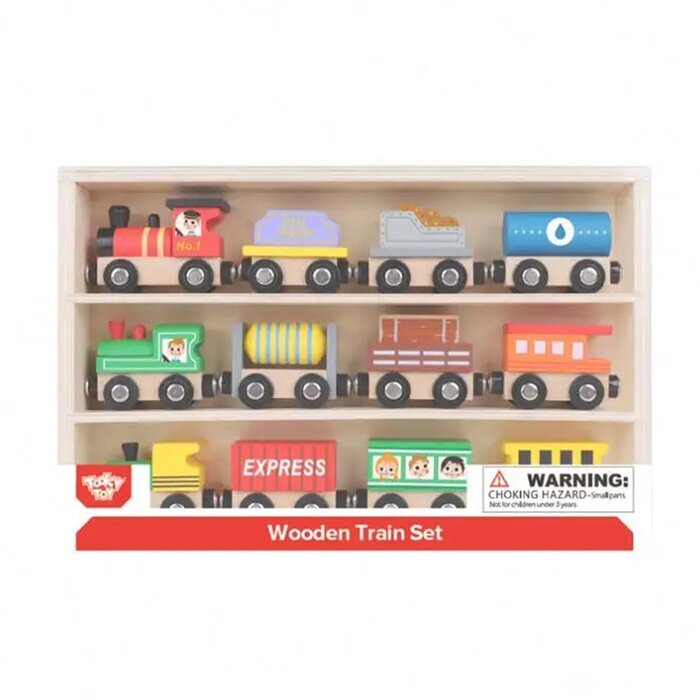 Tooky Toy Co Wooden Train Set 30x22x4cm