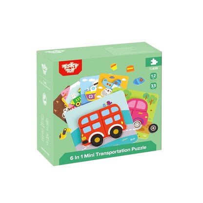 Tooky Toy Co 6 In Mini Transportation Puzzle 17x17x2cm