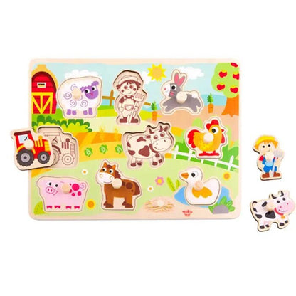 Tooky Toy Co Farm Puzzle 30x23x2cm