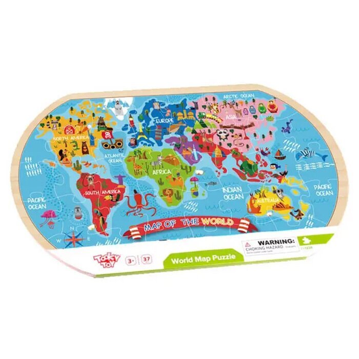 Tooky Toy Co World Map Puzzle 45x30x1cm