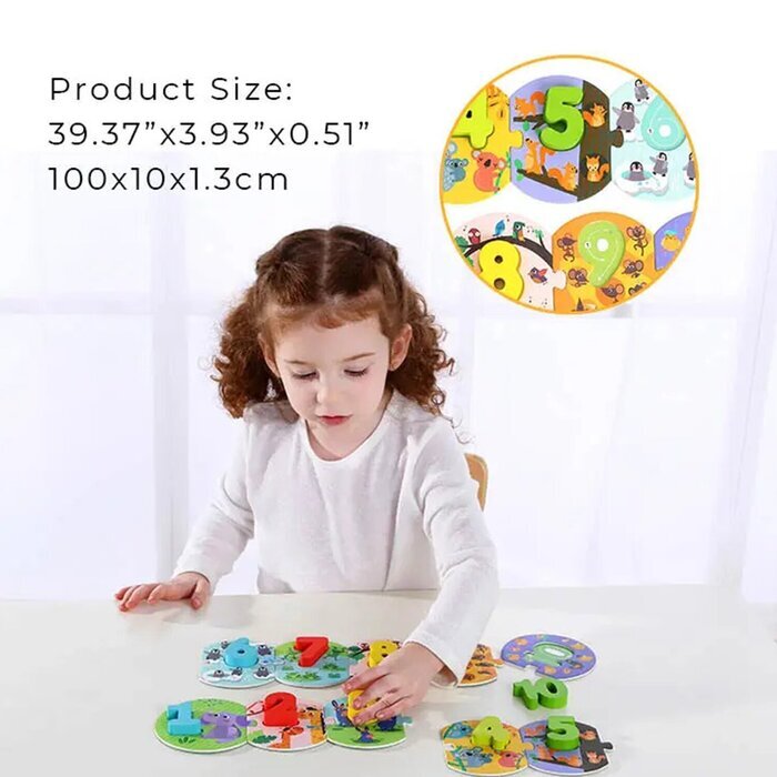 Tooky Toy Co Number Puzzle 100x10x2cm