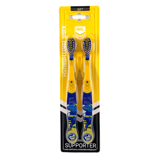 Nrl Mascot Kids Toothbrush - Eels Parramatta 2 Pack